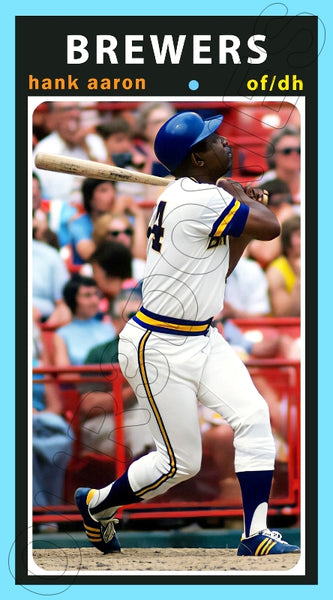 Hank Aaron 1971 Topps Tall Boy Custom Card - 4653