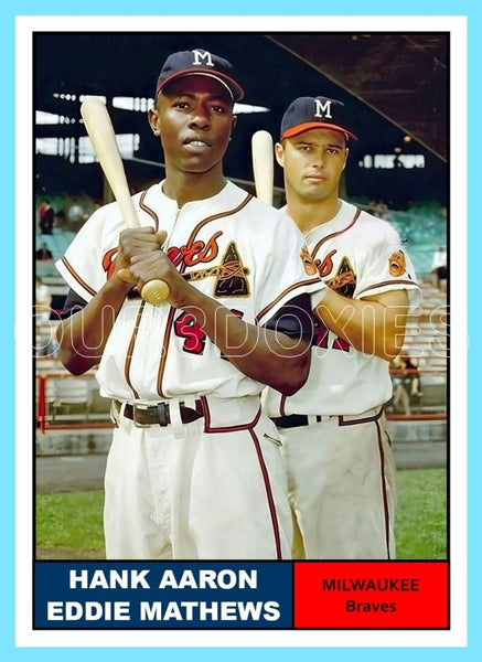 Hank Aaron Eddie Mathews 1961 Topps Custom Card - 4246