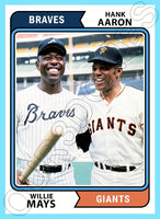 Hank Aaron Willie Mays 1974 Topps Custom Card - 4799