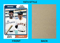 Hank Aaron Willie Mays 1974 Topps Custom Card - 4799