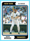 Wade Boggs 1974 Topps Custom Card - 4801
