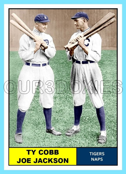 Ty Cobb Joe Jackson 1961 Topps Custom Card - 4257