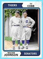 Ty Cobb Walter Johnson 1974 Topps Custom Card - 4809