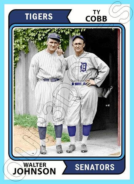 Ty Cobb Walter Johnson 1974 Topps Custom Card - 4809