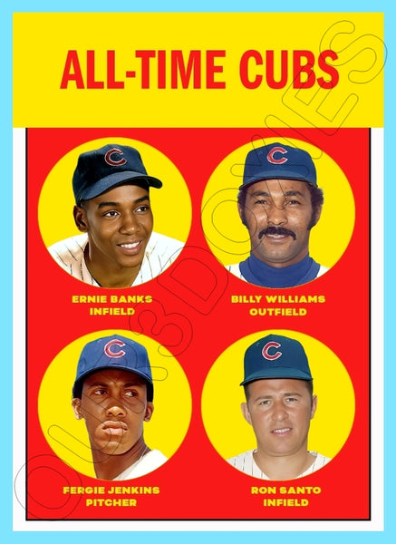 Banks Williams All Time Cubs 1963 Topps Custom Card - 4350