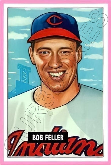 Bob Feller 1951 Bowman Reproduction Card - 4017
