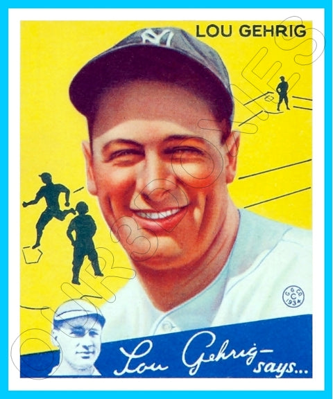 Lou Gehrig 1934 Goudey Reproduction Card #37 - 3720