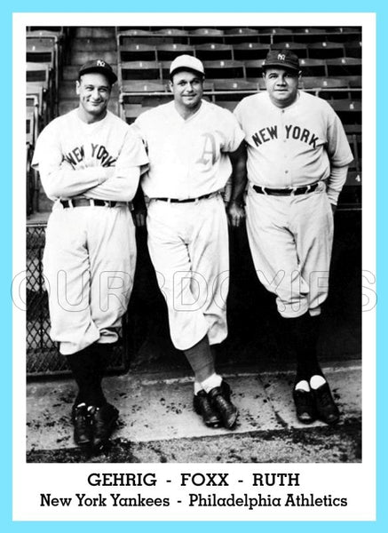 Gehrig Foxx Ruth 1947 Tip Top Bread Custom Card - 3821