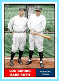 Babe Ruth Lou Gehrig 1961 Topps Custom Card - 4259