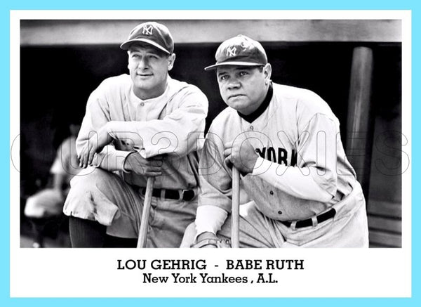 Lou Gehrig Babe Ruth 1947 Tip Top Bread Custom Card - 3822