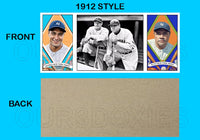 Babe Ruth Lou Gehrig 1912 Hassan Triple Folder Custom Card - 3640