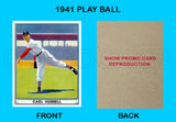 Carl Hubbell 1941 Play Ball Reproduction Card - 3784