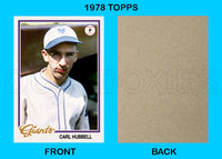 Carl Hubbell 1978 Topps Custom Card - 4897