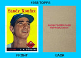 Sandy Koufax 1958 Topps Reproduction Card - 4128