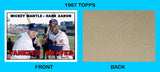 Mickey Mantle Hank Aaron 1967 Topps Custom Card - 4480