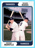 Mickey Mantle Roger Maris 1974 Topps Custom Card - 4818