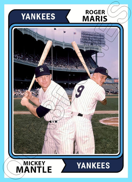 Mickey Mantle Roger Maris 1974 Topps Custom Card - 4818
