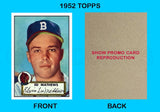 Eddie Mathews 1952 Topps Reproduction Card - 4031