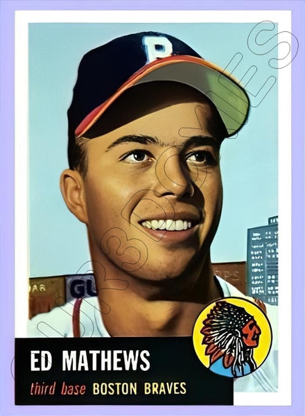 Eddie Mathews 1953 Topps Reproduction Card - 4042