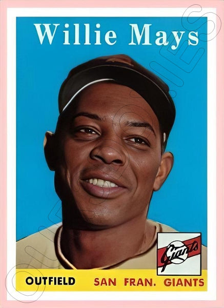 Wollie Mays 1958 Topps Reproduction Card - 4135