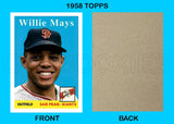 Willie Mays 1958 Topps Custom Card - 4136