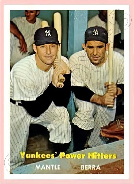 Mickey Mantle Yogi Berra 1957 Topps Reproduction Card - 4099
