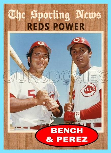 Johnny Bench Tony Perez 1962 Topps Custom Card - 4300
