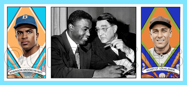 Jackie Robinson Branch Rickey 1912 Hassan Triple Folder Custom Card - 3644