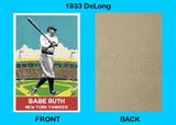 Babe Ruth 1933 DeLong Custom Card - 4630