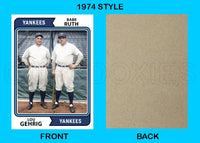 Babe Ruth Lou Gehrig 1974 Topps Custom Card - 4823