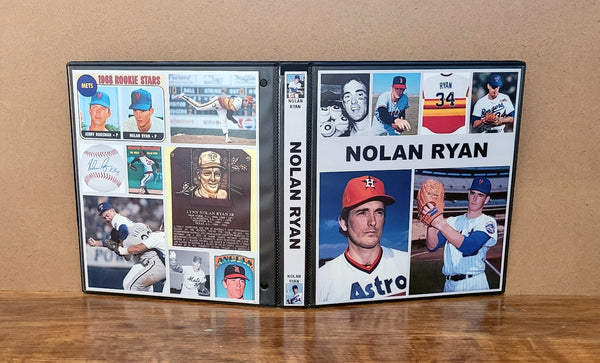Nolan Ryan Baseball Cards Collectibles Custom Made Album Binder Insert – OUR3DOXIES