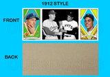 Duke Snider Willie Mays 1912 Hassan Triple Folder Custom Card - 3646