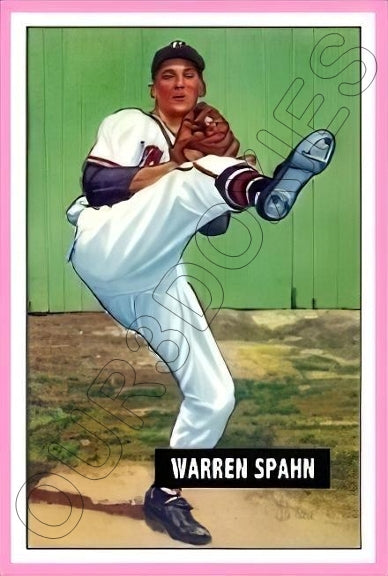 Warren Spahn 1951 Bowman Reproduction Card - 4025