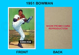 Warren Spahn 1951 Bowman Reproduction Card - 4025