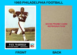 Paul Warfield 1965 Philadelphia Football Reproduction Card - 4392