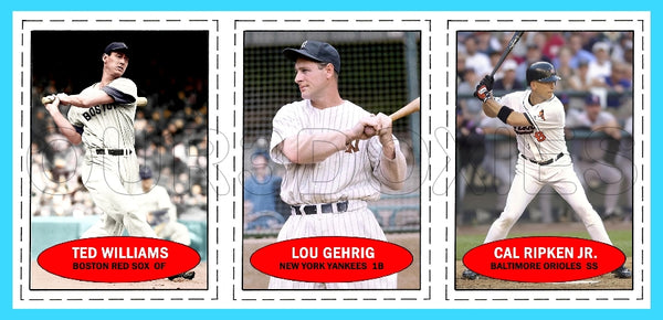 Gehrig Williams Ripken 1971 Bazooka Panel #3 Custom Card - 4719