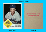Maury Wills 1963 Fleer Reproduction Card - 4341