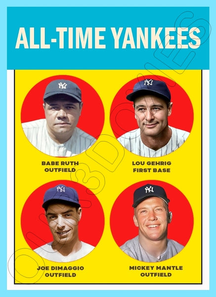 Ruth Gehrig All Time Yankees 1963 Topps Custom Card - 4359