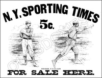 Tim Keefe 1880's NY Sporting Times Store Counter Standup Sign - 1506
