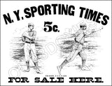 Tim Keefe 1880's NY Sporting Times Store Counter Standup Sign - 1506