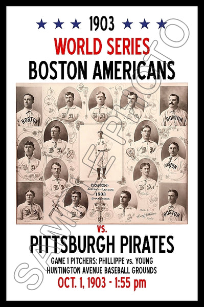 1903 World Series Poster 11X17 - Boston Americans vs. Pittsburgh Pirates - 1158