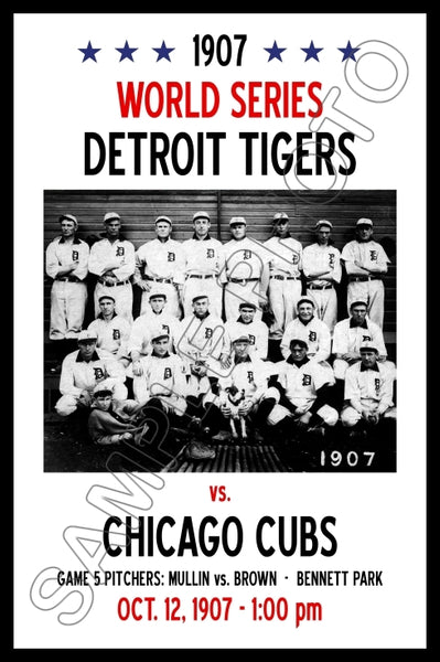1907 World Series Poster 11X17 - Detroit Tigers vs Chicago Cubs - 1171