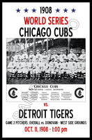 1908 World Series Poster 11X17 - Chicago Cubs vs Detroit Tigers - 52