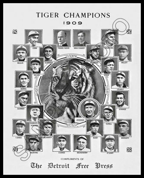 1909 Detroit Tigers 8X10 Photo - Cobb Crawford - 1175