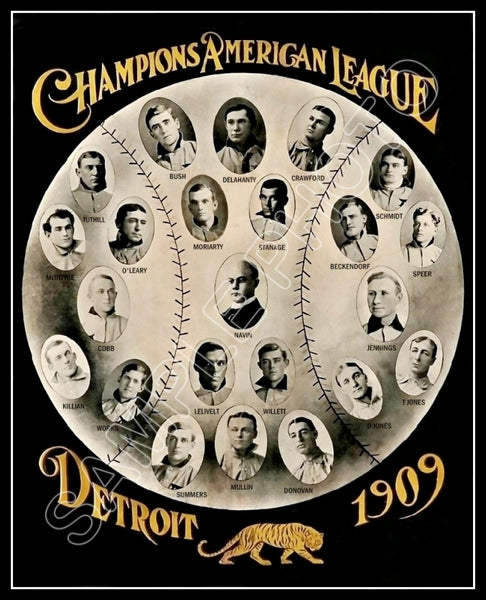 1909 Detroit Tigers 8X10 Photo - Cobb Crawford - 1176