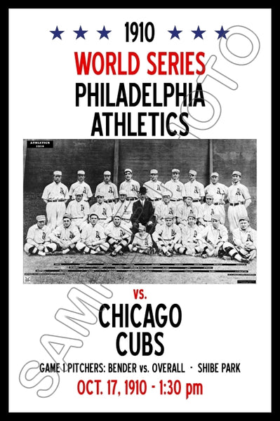 1910 World Series Poster 11X17 - Philadelphia Athletics vs Chicago Cubs A's- 1181