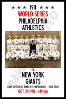 1911 World Series Poster 11X17 - Philadelphia Athletics vs New York Giants A's - 1182