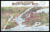 1912 Knickerbocker Beer Poster 11X17 - New York City Map Jacob Ruppert Yankees - 2215