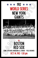 1912 World Series Poster 11X17 - New York Giants vs Boston Red Sox- 1183