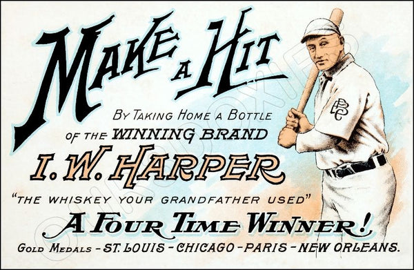 1912 Honus Wagner Harper Whiskey Store Counter Standup Sign - Pittsburgh Pirates - 70
